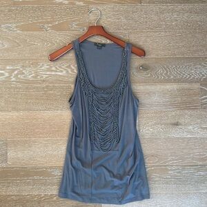XXI pearl Beaded Tank Top | Grey | L